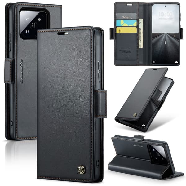 CaseMe Slim Plånboksfodral RFID-skydd Xiaomi 14 Pro Svart