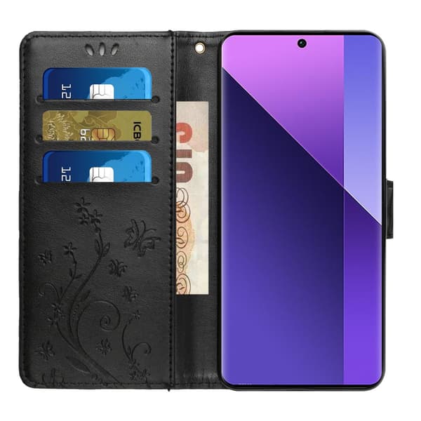 Läderfodral Fjärilar Xiaomi 14 Svart
