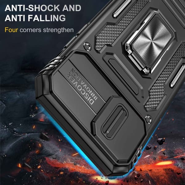 Hybridskal iPhone 11 Ring + Kameraskydd Svart