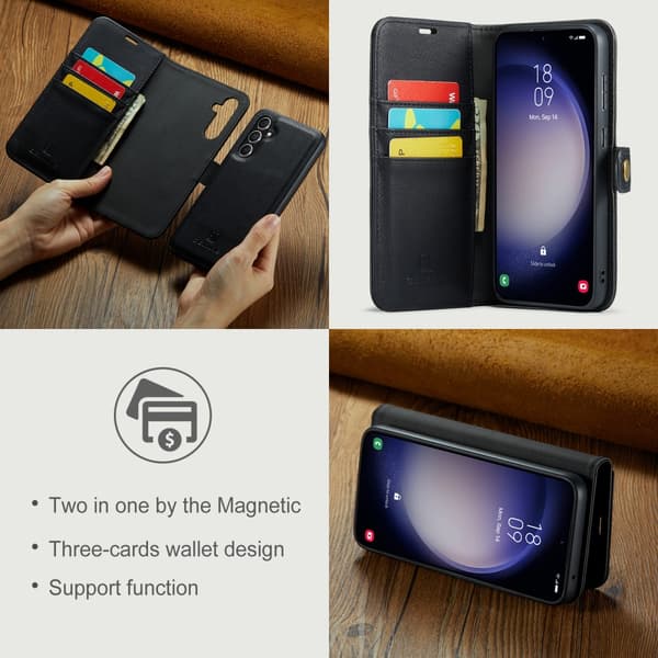 DG.MING 2-in-1 Magnet Wallet Samsung Galaxy A55 Black