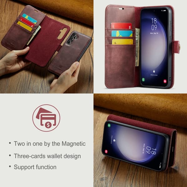 DG.MING 2-in-1 Magnet Wallet Samsung Galaxy A55 Red