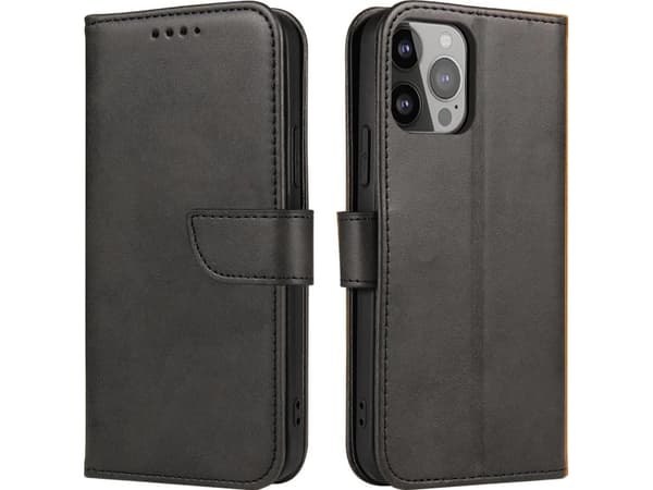 Magnetfodral för Samsung S24 med klaff och plånbok - sort