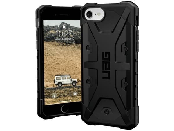 UAG Rugged Case for Apple iPhone SE (2022) [4.7-in] - Pathfinder Black - Baksidesskydd för mobiltelefon - svart - 4.7" - för Apple iPhone 7, 8, SE (3