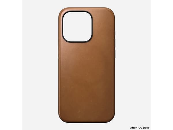Nomad Modern Leather Case, Etui, Apple, iPhone 15 Pro, 15,5 cm (6.1"), Tan (gul-brun)