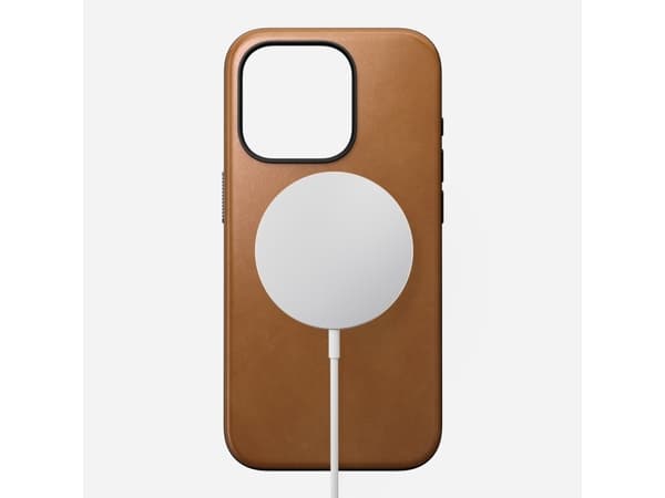 Nomad Modern Leather Case, Etui, Apple, iPhone 15 Pro, 15,5 cm (6.1"), Tan (gul-brun)