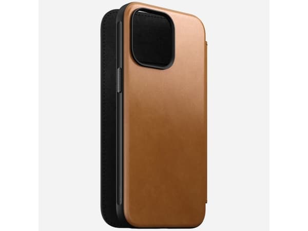 Nomad Modern Leather Folio, Folio, Apple, iPhone 15 Pro Max, 17 cm (6.7"), Tan (gul-brun)