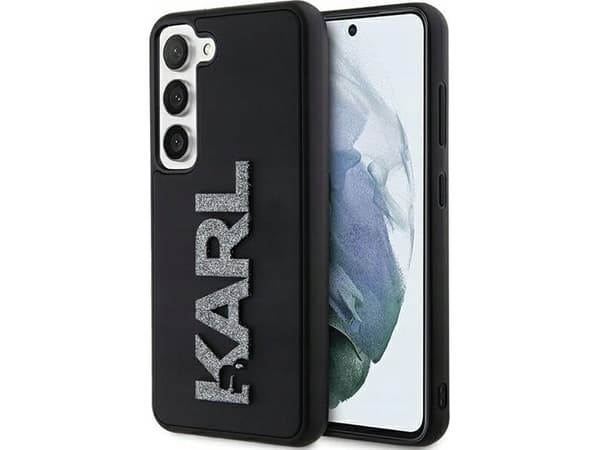 Dėklas Karl Lagerfeld KLHCS24S3DMBKCK S24 S921 juoda/juodas hardcase 3D Rubber Glitter Logo