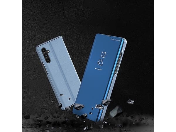 Hurtel Clear View Case-deksel til Samsung Galaxy A14-deksel med klaff blå