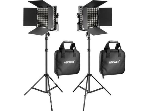 Neewer Nyeste 660 Bi Color LED Studio Kit To 40W 3200-5600K lamper + stativer + port