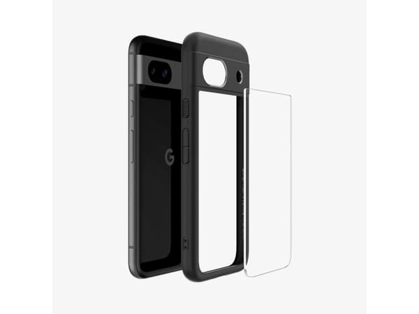 Spigen Ultra Hybrid - Baksidesskydd för mobiltelefon - polykarbonat, termoplastisk polyuretan (TPU) - mattsvart - för Google Pixel 8a