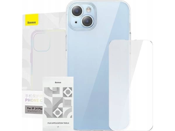 Baseus Crystal Series kotelo iPhone 14 Plus + karkaistu lasi