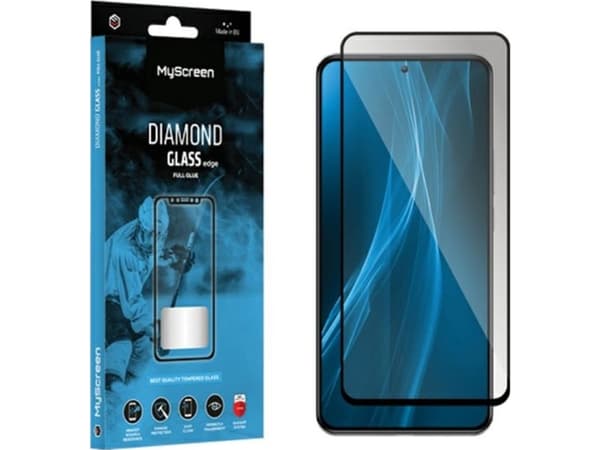 MyScreen-skärmskydd - DIAMOND GLASS edge FULL GLUE härdat glas med heltäckande självhäftande yta (svart ram) för Xiaomi POCO X6/X6 Pro