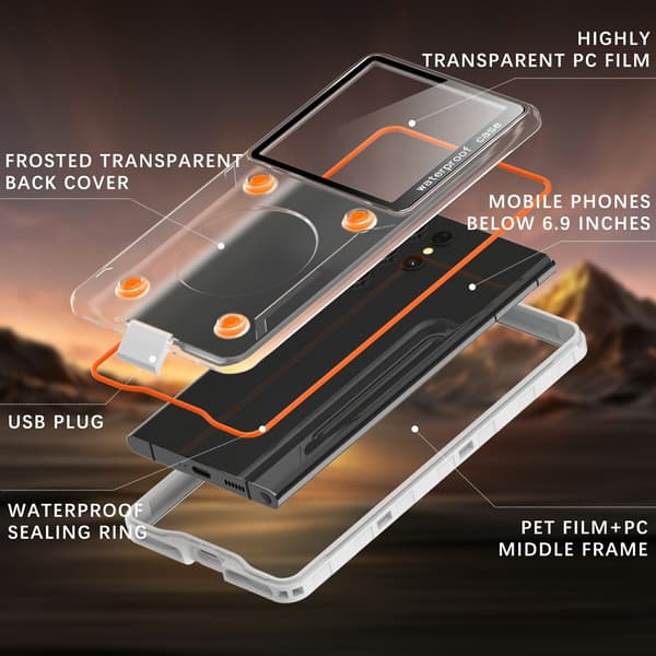 Universal IP68 vedenpitävä kotelo Puhelimen mobiili vedenalainen suoja
