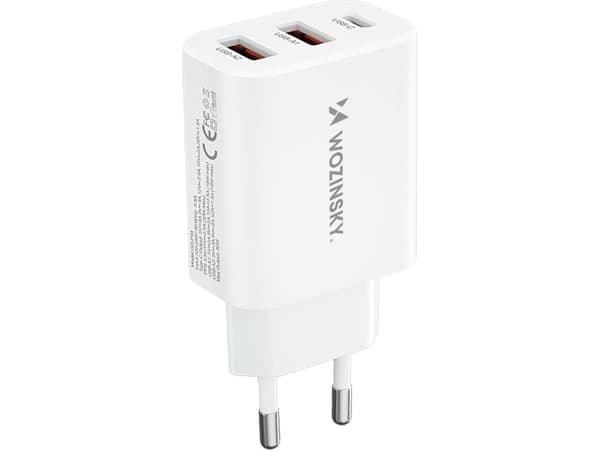 Wozinsky lader Wozinsky CWCUCW 30W USB-C / 2 x USB-A vegglader - hvit