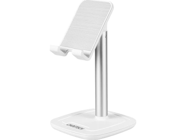 Choetech H035 alumiininen jalusta puhelimelle tai tabletille säädettävissä - valkoinen ja hopea
