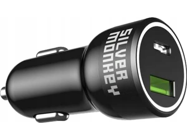 Silver Monkey lader Silver Monkey SMA078 billader 1xUSB-C 1xUSB-A 45W PD QC - svart