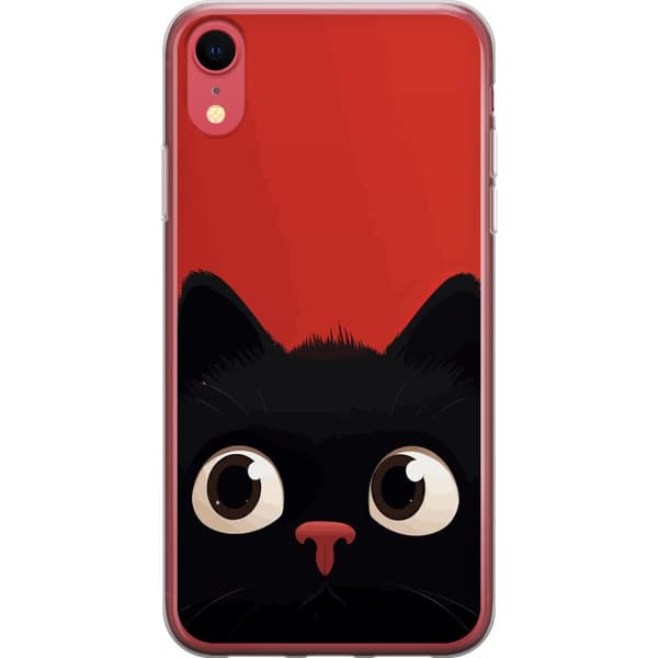 Apple iPhone XR Genomskinligt Skal Lekfull Kisse