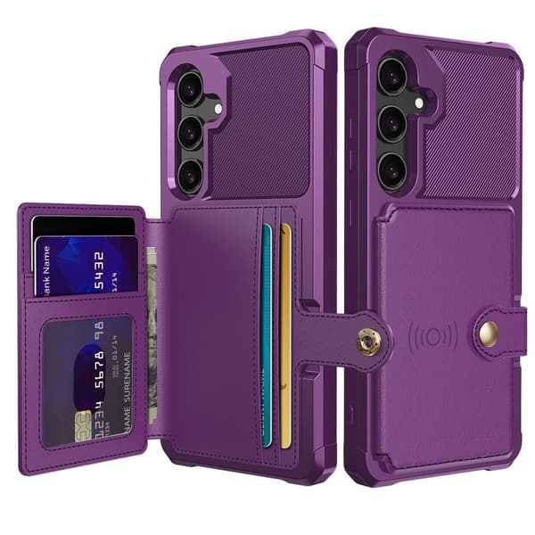 Elegant Plånboksfodral med Magnetisk Hållare för Samsung Galaxy S24 Plus