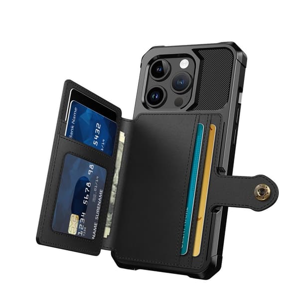 Elegant plånboksfodral i lyxigt PU-läder för iPhone 15 Pro