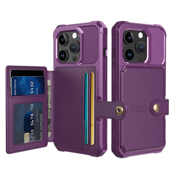 Elegant plånboksfodral i lyxigt PU-läder för iPhone 15 Pro