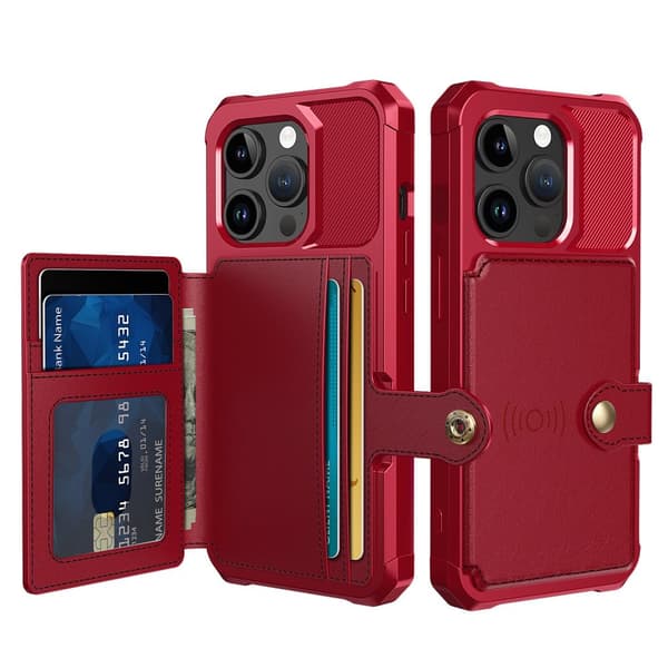 Elegant plånboksfodral i lyxigt PU-läder för iPhone 15 Pro