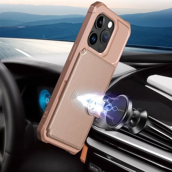 Elegant plånboksfodral i lyxigt PU-läder för iPhone 15 Pro