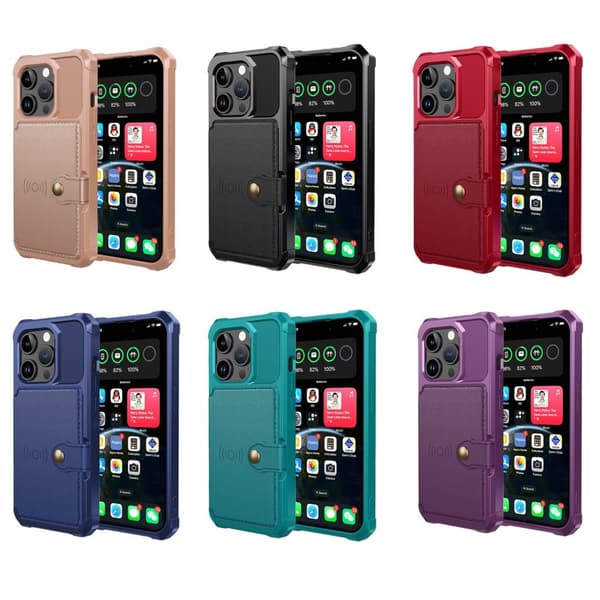 Elegant plånboksfodral i lyxigt PU-läder för iPhone 15 Pro