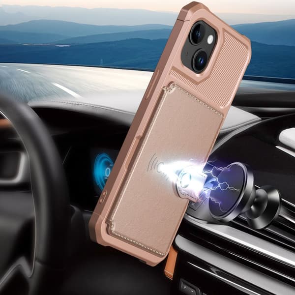 Elegant plånboksfodral i lyxigt PU-läder för iPhone 15 Plus