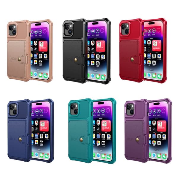 Elegant plånboksfodral i lyxigt PU-läder för iPhone 15 Plus