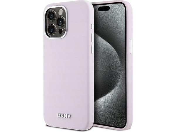 Apple iPhone 14 Pro Max DKNY-deksel flytende silikon liten metalllogo MagSafe (DKHMP14XSMCHLP) rosa farge