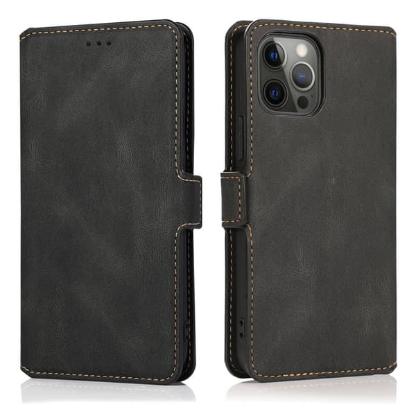 iPhone 15 Pro - Elegant Flip Fodral i Läder