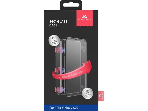 Black Rock 360° Cover, Suojus, Samsung, Galaxy S22 5G, 15,5 cm (6.1"), Musta, Läpinäkyvä