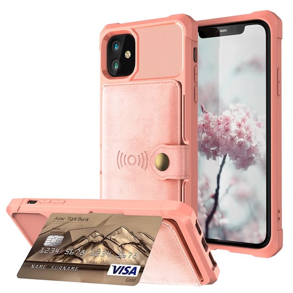 iPhone 12 Mini - Skyddande Praktiskt Skal med Korthållare