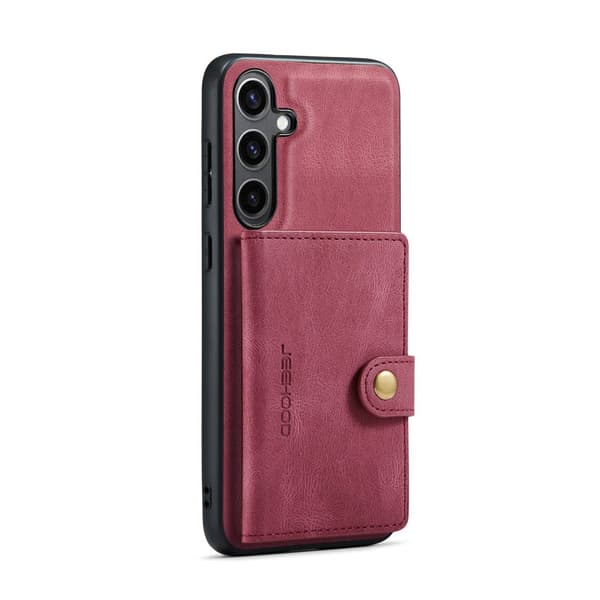 Läderplånbok med magnetiskt hållare för Galaxy S24 Plus