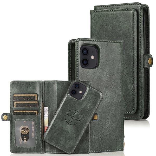 iPhone 12 Mini - Praktiskt Robust 2-1 Plånboksfodral