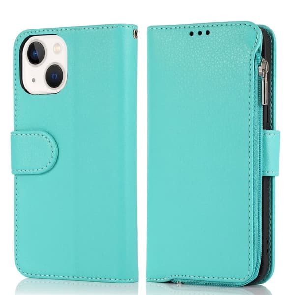 iPhone15PLUS - Stilrent Fodral med Dragkedja, Flip-Fodral med Axelrem