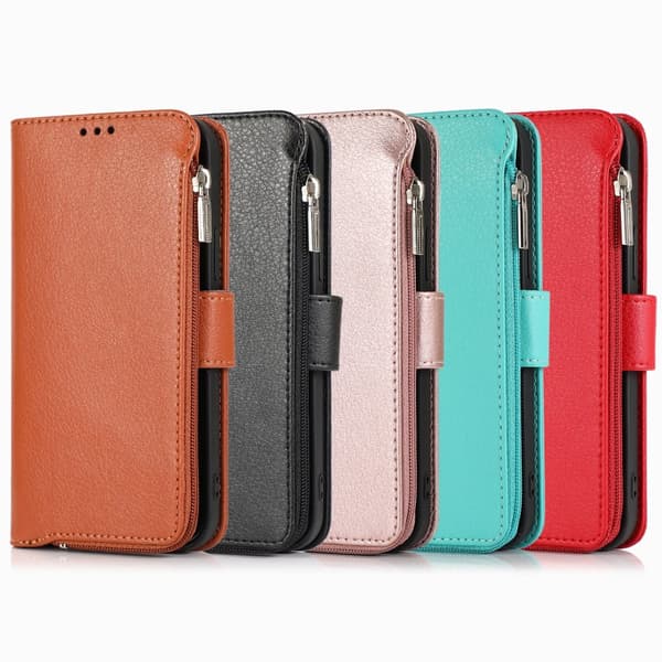 iPhone15PLUS - Stilrent Fodral med Dragkedja, Flip-Fodral med Axelrem