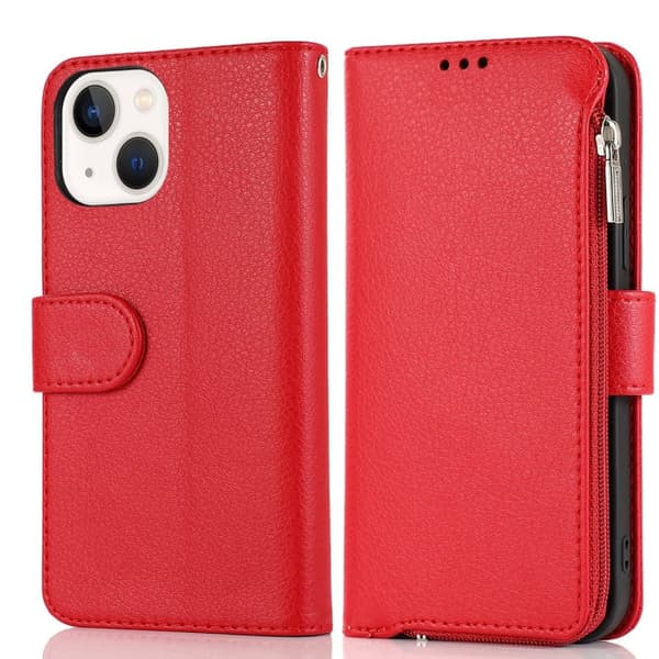 iPhone15PLUS - Stilrent Fodral med Dragkedja, Flip-Fodral med Axelrem