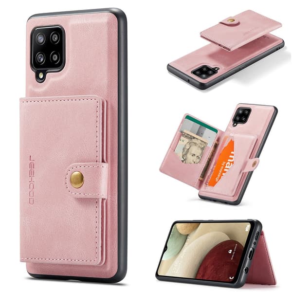 Samsung Galaxy A42 - Stilsäkert Skal med Korthållare Roséguld