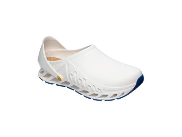Scholl Evoflex - hvide unisex-træsko, størrelse 43