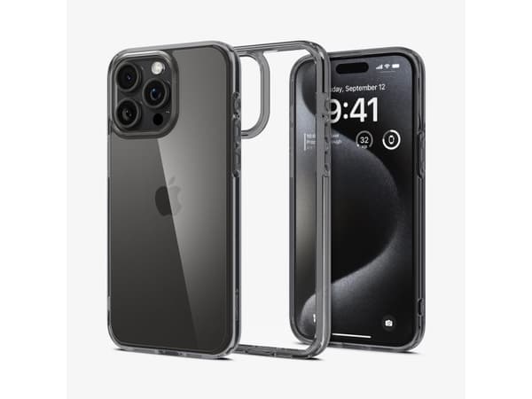 Spigen Ultra Hybrid, Omslag, Apple, iPhone 15 Pro, 15,5 cm (6.1"), Grå