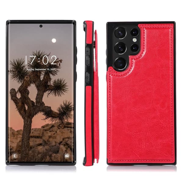 Samsung Galaxy S22 Ultra - Smidigt Stilsäkert Skal med Kortfack