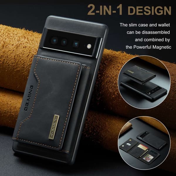 DG.MING Magnetic Card Slot Case Google Pixel 7 Pro Black