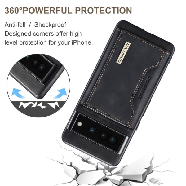 DG.MING Magnetic Card Slot Case Google Pixel 7 Pro Black