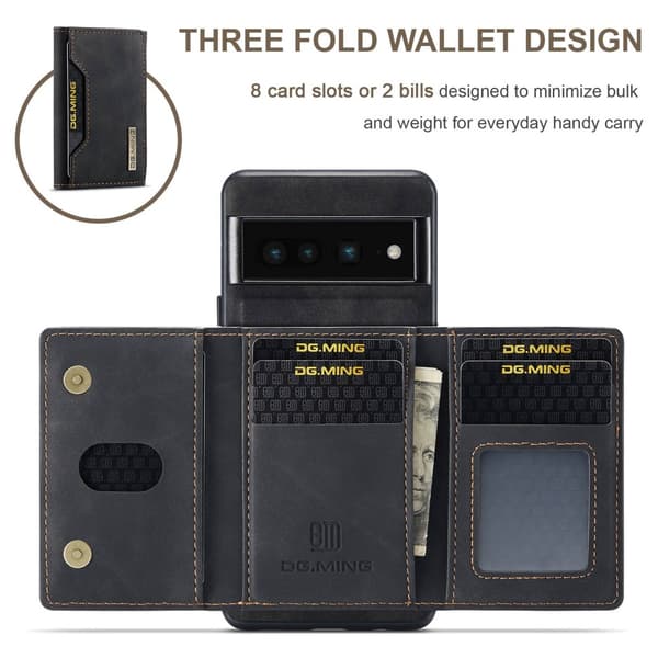 DG.MING Magnetic Card Slot Case Google Pixel 7 Pro Black