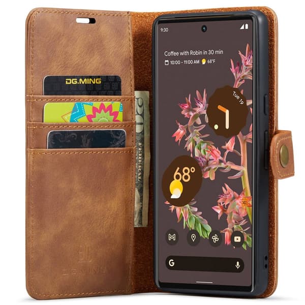 DG.MING 2-in-1 Magnet Wallet Google Pixel 7 Cognac