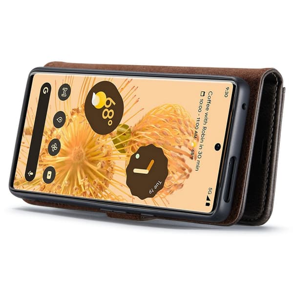 DG.MING 2-in-1 Magnet Wallet Google Pixel 7 Pro Brown