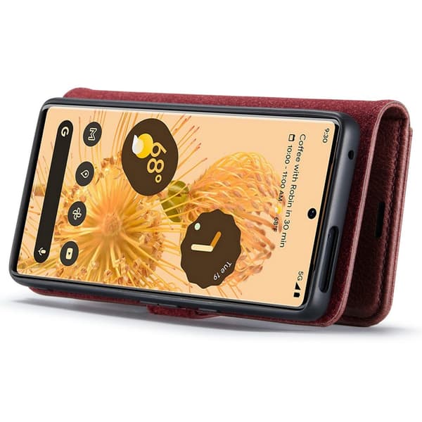 DG.MING 2-in-1 Magnet Wallet Google Pixel 7 Pro Red