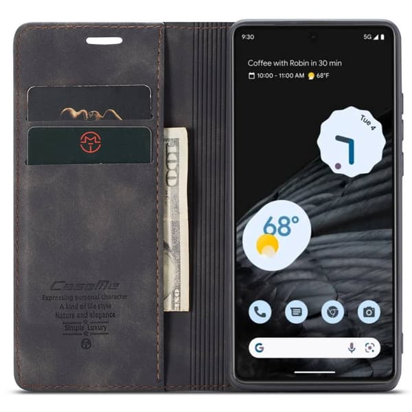 CaseMe Slim Plånboksfodral Google Pixel 7 Svart