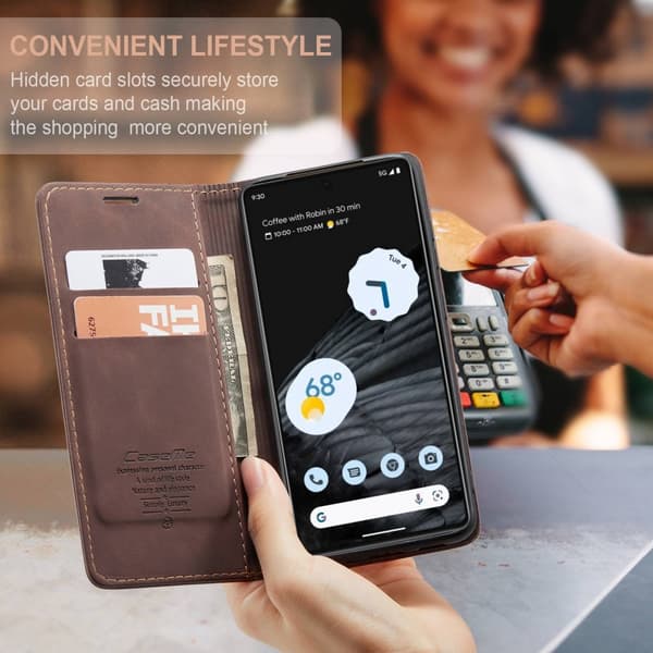 CaseMe Slim Plånboksfodral Google Pixel 7 Brun